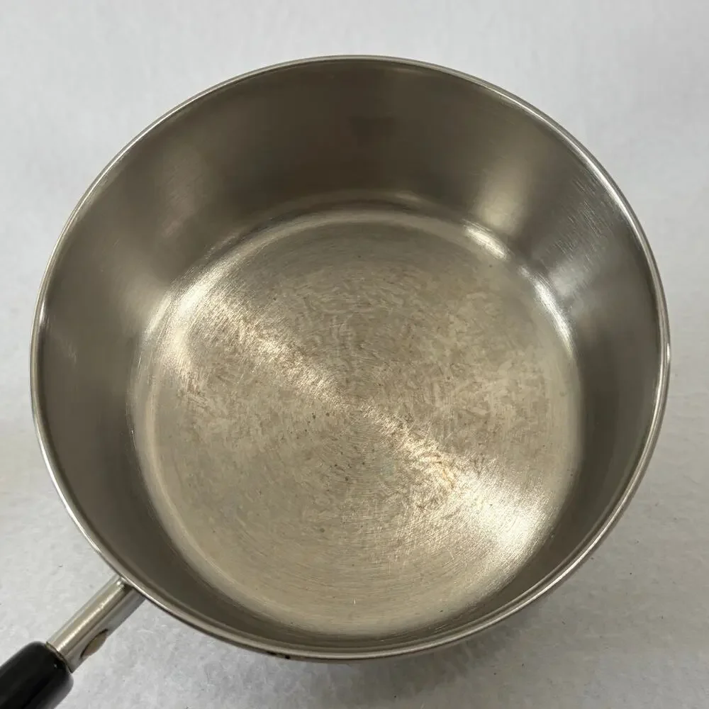 Revere Ware 1 QT Saucepan Pot & Lid Clinton 97C Aluminum Disc Bottom Stainless